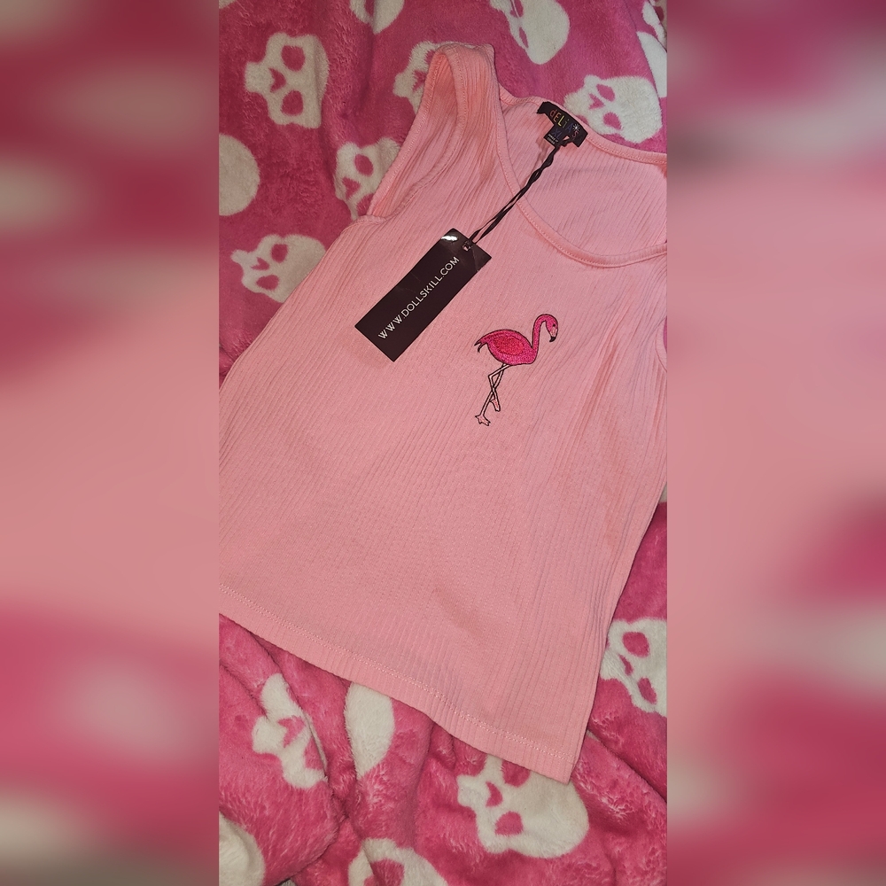 NWT XL DELIAS DOLLS KILL FLAMINGO TANK